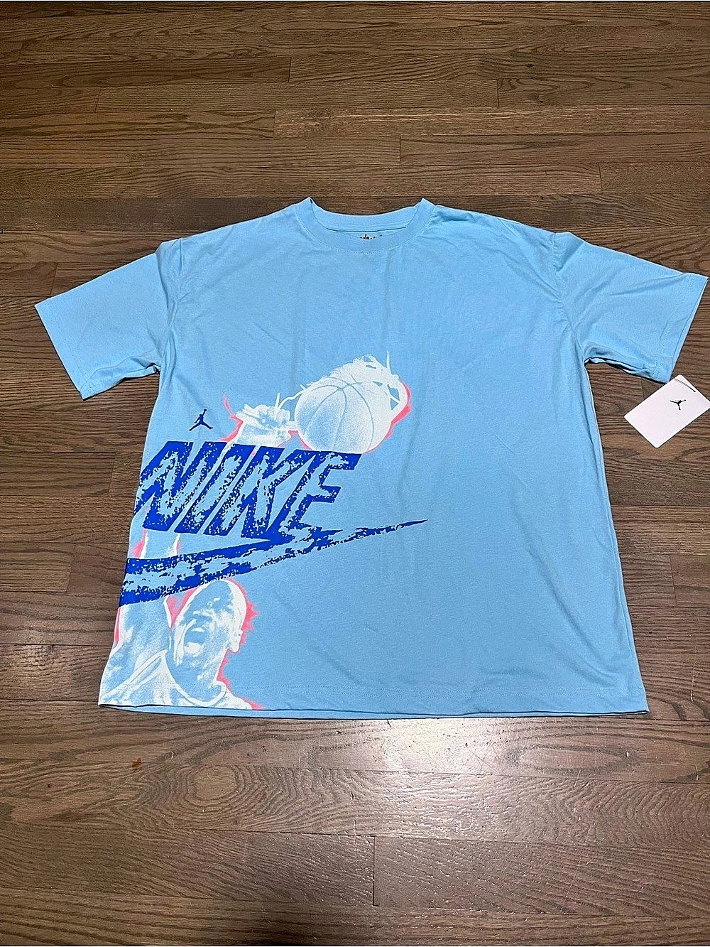Nike Youth Boys Air Jordan T-shirt Reissue Graphic Print Blue Chill XL NWT